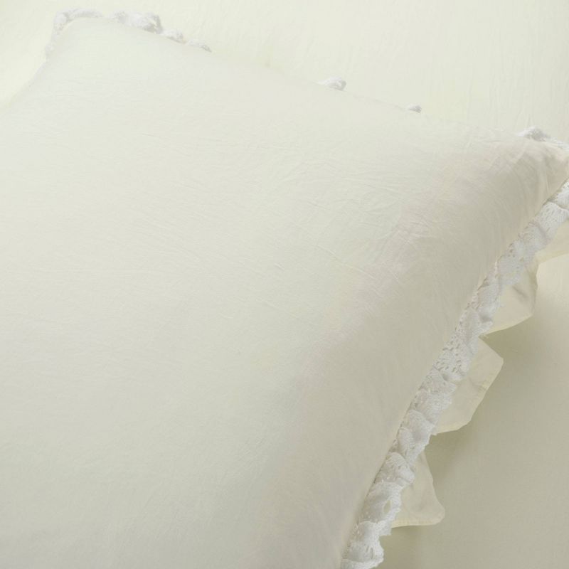 3pc Ella Shabby Chic Ruffle Lace Comforter Set Ivory - Lush Décor, 5 of 8