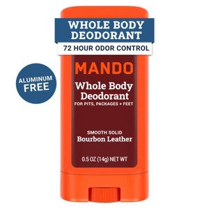 Mando Whole Body Deodorant - Men's Aluminum-Free Smooth Solid Stick Deodorant - Bourbon Leather - Trial Size - 0.5oz - 1 of 4