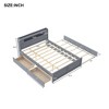 Queen Size Wood Storage Platform Bed with LED, 2 Drawers and 1 Trundle - 4 of 4