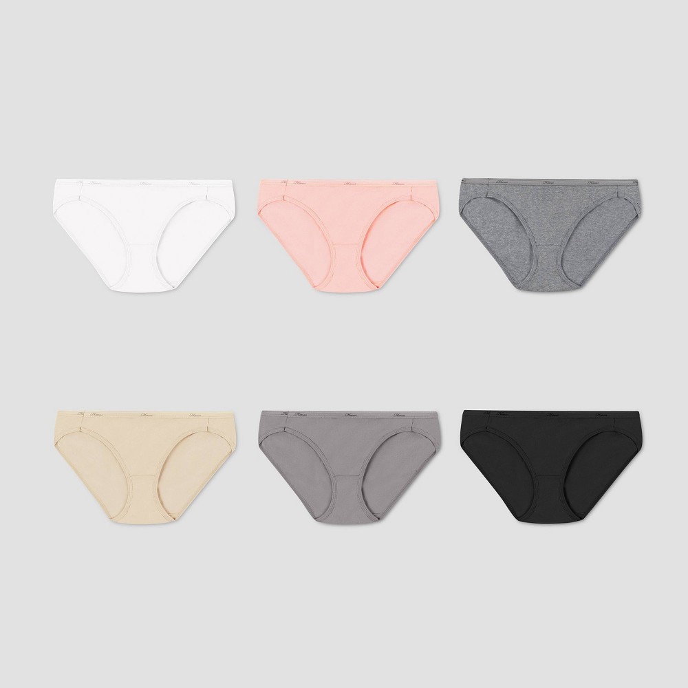 Hanes Women's Bikini Underwear Briefs PP42CA 6pk - Colors and Pattern May Vary 5, solid assorted