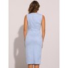 INSPIRE CHIC Women's Faux Suede Sleeveless Crewneck Split Hem Work Sheath Dress - 3 of 4