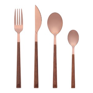 REGALWOVEN Stainless Steel Mirror Polished Flatware Silverware Set 4 Piece - 1 of 4