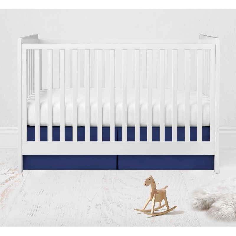 Bacati - Boys Nautical Muslin Whales Boat Red Blue Navy 8 pc Crib Bedding Set with Long Rail Guard Cover, 4 of 8