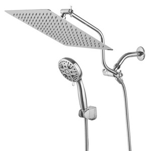 SEVOBAL Shower Faucets 12" Bathroom Luxury Rain Mixer Shower Combo Set Rainfall Shower Head Handheld System Shower Faucet Set, Silver, 11.6"*11.6"*1" - 1 of 4