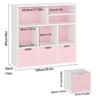 Toy Storage Cabinet w/Drawers Cubes, Children's Toy Shelf Kids Bookshelf w/Wheels, Kids Bookcase Toy Storage Organizer for Bedroom Playroom Nursery - 3 of 4