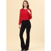 INSPIRE CHIC Women's Chiffon Semi Sheer Keyhole Neck Elegant Work Blouse - 2 of 4
