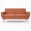 Modern Loveseat Sofa with Rubber Wood Legs,2 Seat Sofa with Cushions for Living Room, Bedroom, Office, Indoor Furniture - Maison Boucle - 3 of 4