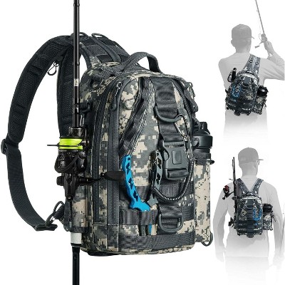 Fishing Backpack with Rod Holder, Lightweight Sling Bag Storge Gear and Equipment