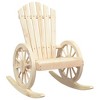 vidaXL Solid Wood Fir Rocking Adirondack Chairs - Set of 2, Brown, 24.4" W Garden Loungers, Ergonomic, Wagon-Wheel Armrests - 4 of 4