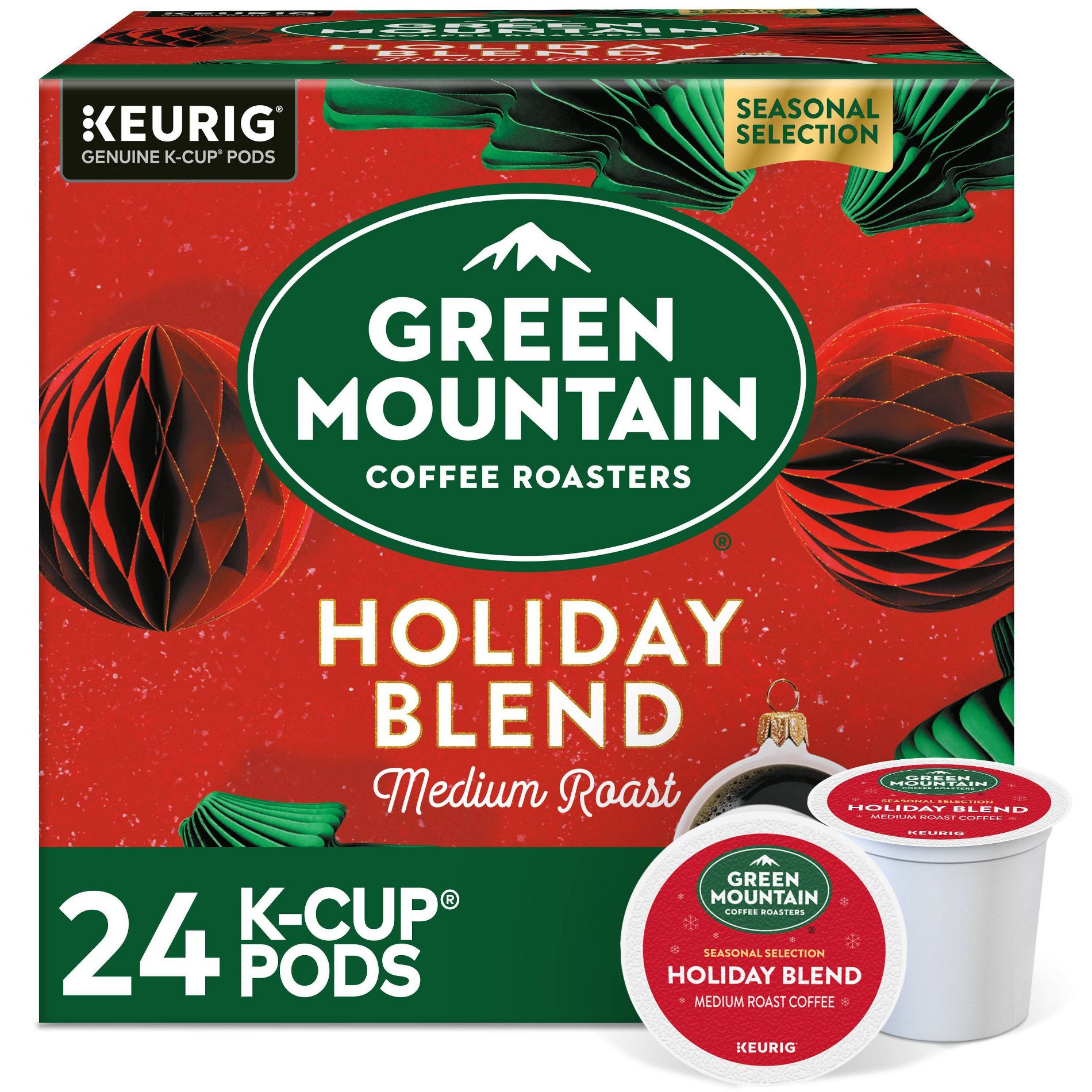 Green Mountain Coffee Holiday Blend Keurig K-Cup Coffee Pods - Medium Roast - 24ct