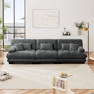 Modern Sectional Sofa, 3-Seater Sofa Modular Deep Seat Sofa Couch, Cloud Sofa with Cushions and Pillows, Sofa for Living Room-Cuddlewood - 1 of 4