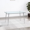 Okak Dining Table for Small Space, Contemporary Rectangle Tempered Glass Dining Table with Metal Legs for 4 People - 2 of 4