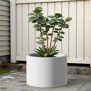 Okak 20" Round Corten Steel Raised Garden Bed, Heavy Duty Pre-Rusted Planter, Metal Planter Box for Veggies/Flowers/Herbs - 1 of 4