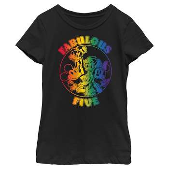 Kids Mickey & Friends Fabulous Five Rainbow Pride T-Shirt