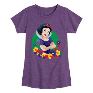 Girls' - Disney Princess - Snow White with Flowers Fitted Short Sleeve Graphic T-Shirt - 1 of 4