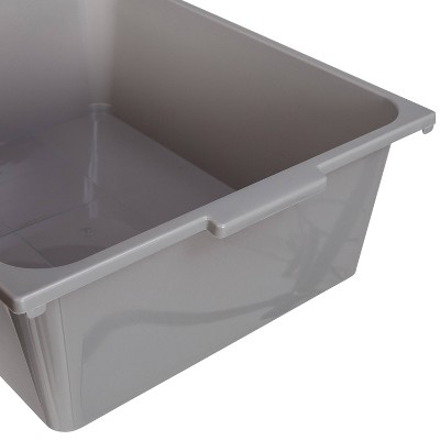 Gray and White 6-Bin Rolling Storage Cart