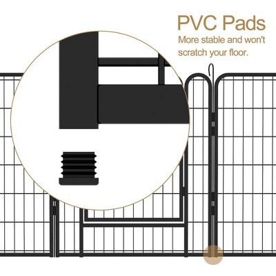 8 Panels Black Heavy Duty Metal Pet Playpen with Door