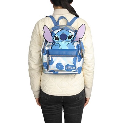 Lilo & Stitch Disney Stitch Blue Leaves 12.6" White Mini Backpack — фото 7