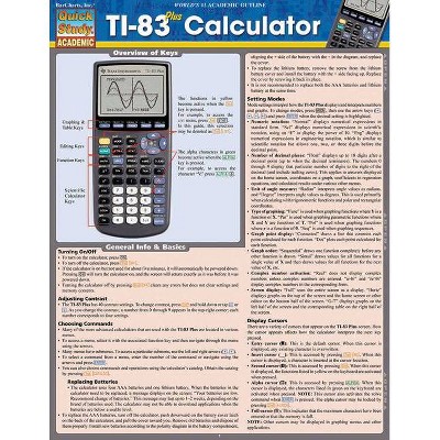 Ti-83 Plus Calculator - (Quick Study: Academic) by  Barcharts Inc (Poster)