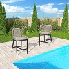 Woven Outdoor Counter Height Bar Stools Chairs Set of 2, Rattan Garden Counter Stools with Aluminum Frame, Modern Barstool with Backrest for Kitchen - 4 of 4