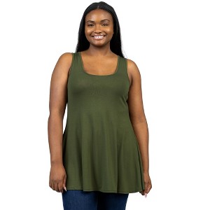 24seven Comfort Apparel Plus Size Sleeveless Tunic Tank Top - 1 of 3