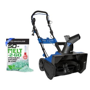 Snow Joe Premium Ice Melt Bundled with Snow Joe Electric Snow Thrower, Fast-Acting, Durable, Pet-Friendly Formula, 15-Amp Motor, Blue - 1 of 4