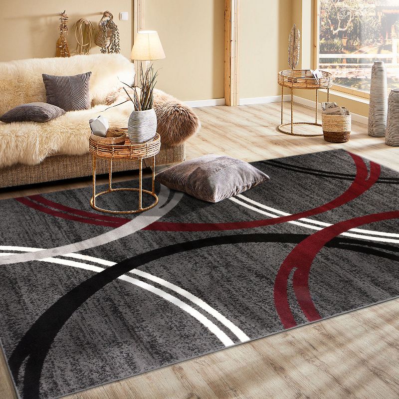 World Rug Gallery Contemporary Abstract Circles Design Area Rug, 6 of 12