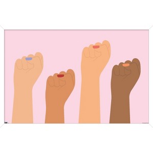 Trends International Women Raised Fist Framed Wall Poster Prints - 1 of 4