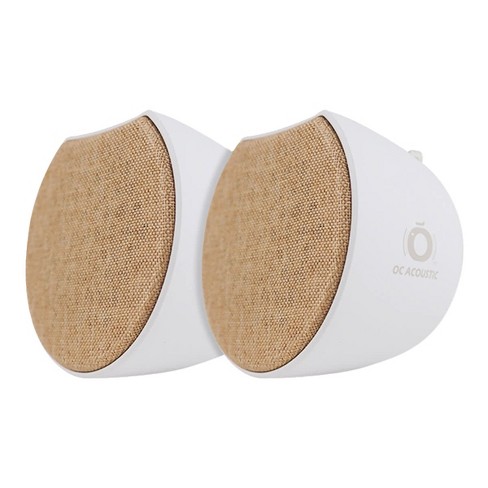 Oc Acoustic Newport Plug-in Outlet Speaker With Bluetooth 5.1 And Built-in  Usb Type-a Charging Port - Pair (champagne/white) : Target