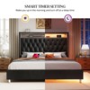 LED Frame with 53.2" Storage Headboard,USB Ports,No Box Spring Needed - 3 of 4