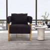 PAGED Modern Accent Chair Teddy Fleece Upholstered Living Room Chairs with Gold Metal Legs for Living Room, Study, 2Pcs - 2 of 4