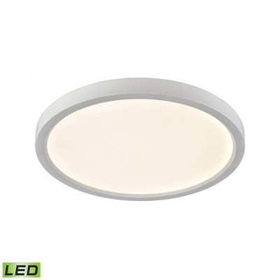 Essentials 15" White LED Glass Flush Mount for Indoor/Outdoor