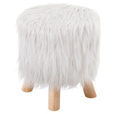 Small faux fur discount stool