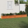 vidaXL Garden Planter Set of 2 Wax Brown Solid Pine Wood Large - 3 of 4