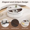 CAVINAS 29.5" White Round Lift-Top Coffee Table,Tea Table with Drawer,Dual-Tone Marble & Wood Grain Tabletop,Hidden Storage Table for Small Spaces - 4 of 4