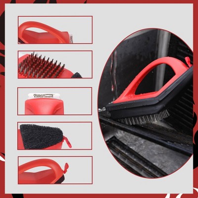 Royal Gourmet Red and Black Grill Cleaning Brush Set with Scraper
