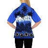 LA LEELA Women's Vacation Beach Button Down Short Sleeve Boyfriend Shirt Summer Hawaiian Shirts Tops For Women - 2 of 4
