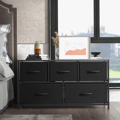 RISOKEYS Classic Wide Fabric Closet Dresser,with Storage Drawers, Chests Organizer,TV Stand with Metal Frame for Clothes,Living Room,Hallway
