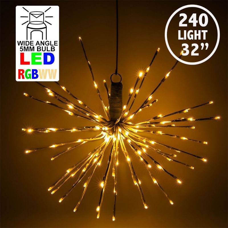 Novelty Lights LED RGB+WW Spritz Branch Light with Remote, Bendable Artificial Tree Branch Lights Indoor Outdoor Party Décor, 2 of 11