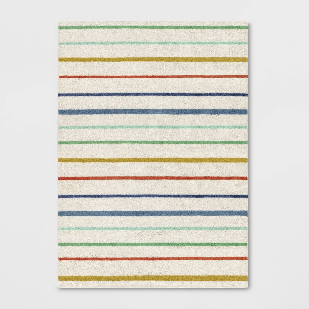 5'x7' Striped Rug Cream - Pillowfort™