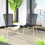 2pk Outdoor Dining Chairs - Black/Natural - TK Classics