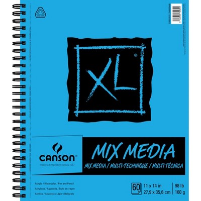 Canson XL Spiral Multi-Media Paper Pad 11"X14"-60 Sheets