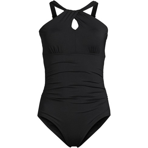 Women's Chlorine Resistant Smocked Square Neck One Piece Swimsuit