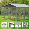Acekool Outdoor Dog Kennel, 10x10FT Large Metal Dog House with Feeding Door & Waterproof UV Roof for Yard or Garden - 4 of 4