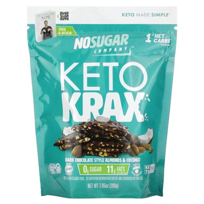 No Sugar Company Keto Krax, Dark Chocolate Style Almonds & Coconut, 7.05 oz (200 g)
