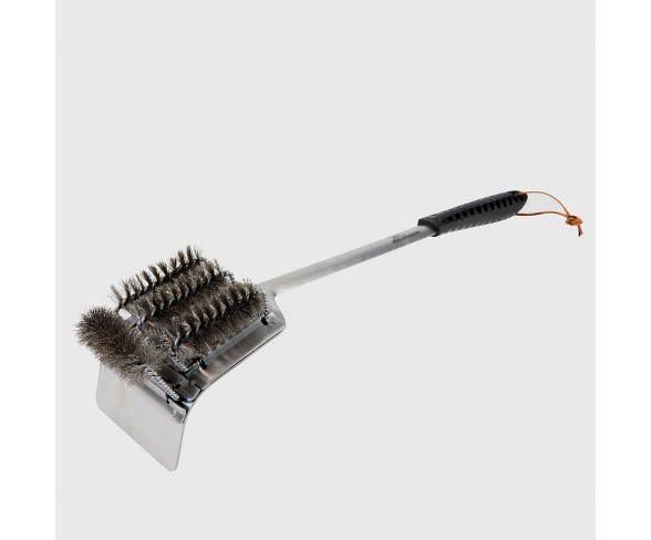 Brush 'n Rake Grill Brush & Coal Rake Silver - BBQ Dragon