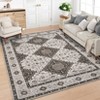 Washable Oriental Floral Print Living Room Rugs, Vintage Soft Non Slip Floor Rugs for Bedroom Kitchen Dining Room - 2 of 4