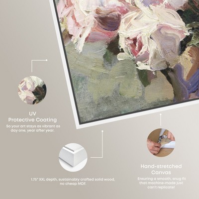Vintage Pink and White Roses Oil Painting on Canvas