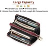 Clotth Womens Wallet - Large Capacity RFID Blocking Leather Wallet for Women Double Zipper Wristlet Clutch for Phone,Travel & Daily Use - 4 of 4