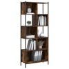 vidaXL Bookcase Standing Bookshelf for Office Living Room Engineered Wood - Smoked Oak - 4 of 4